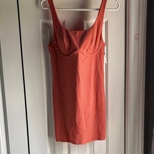 PINK Victoria's Secret Rust Orange Textured One-Piece Swim Dress